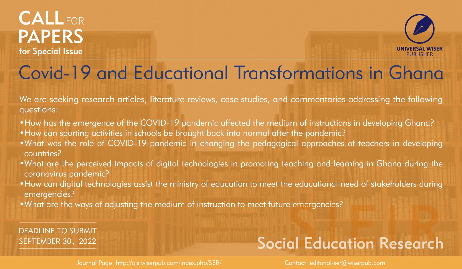 Social Education Research Special Issue on Covid-19 and Educational Transformations in Ghana