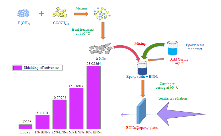 An Affordable and Simple Synthesis of Boron Nitride Nanosheets for Terahertz Radiation Shielding